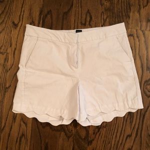 Scalloped White Shorts